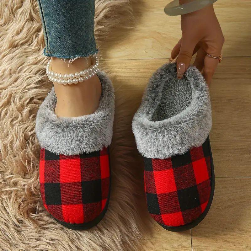 Winter Plush Men Slippers Plus Size Women for Man Furry Shoes