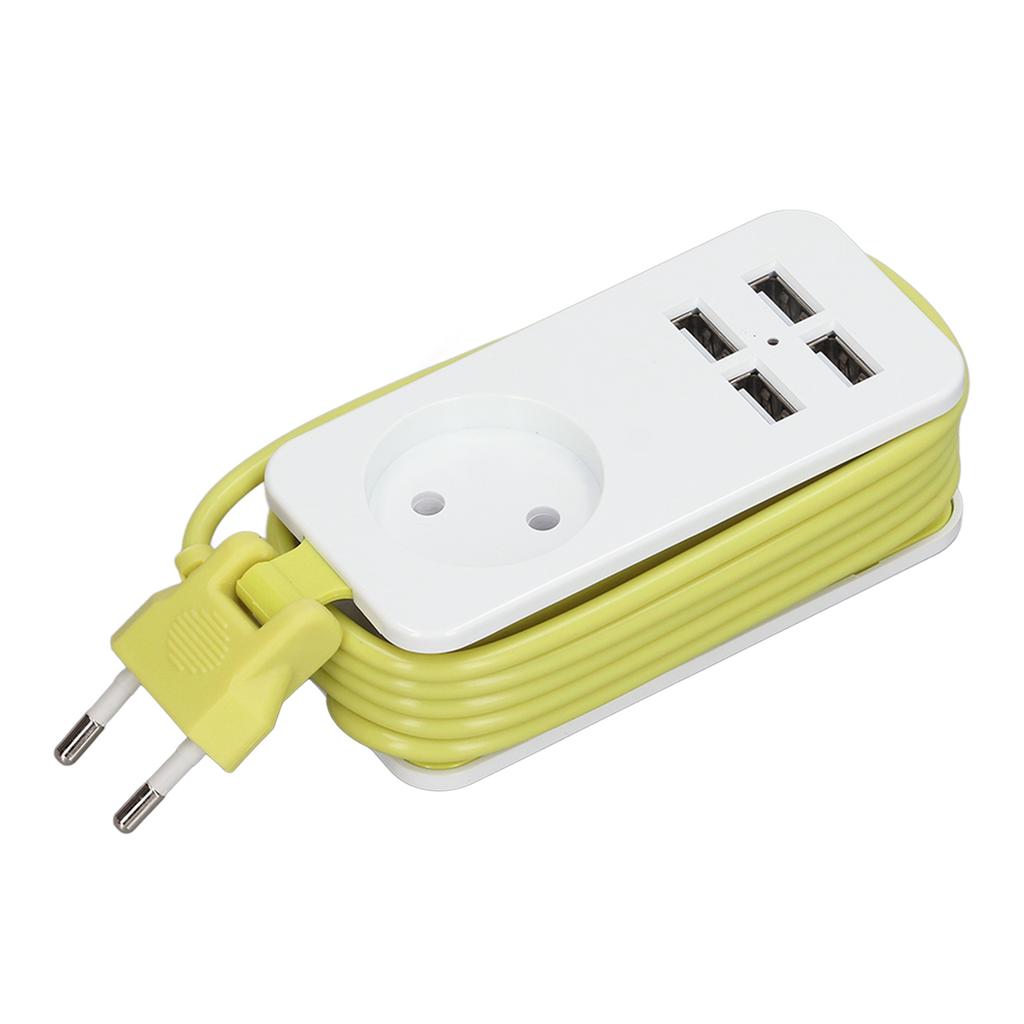Power Strip 1200W 10A Fireproof  Adapter with 4 USB Port for Smartphones Tablet