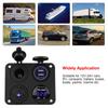 Keenso DC12/24V 4-Way Waterproof Switch Panel with LED Light, ON/OFF Toggle, 4.2A USB Socket, Voltmeter, and Cigarette Lighter (Blue Light) for Marine