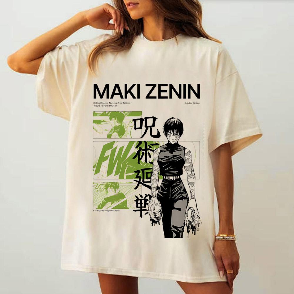 Maki Zenin shirt female 80s Graphic Digital Gothic hip hop korean clothes tshirt 2000s Breathable Grunge 2000s 80s