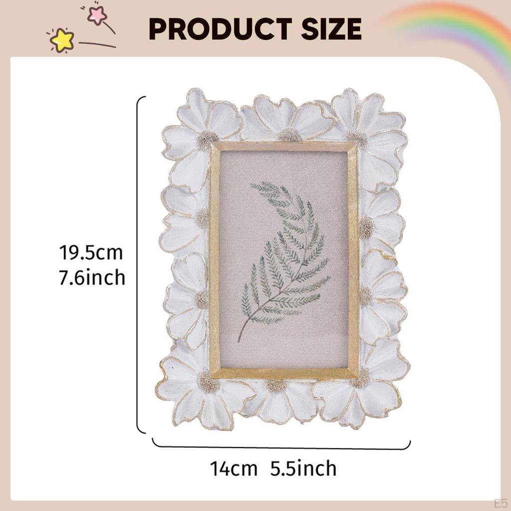 Decorative Resin Photo Frame , Vintage Holder for Classic European Ornament, Floral