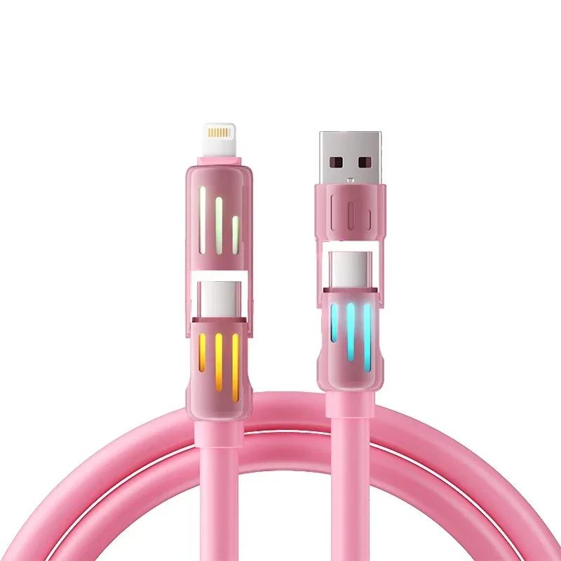 

Eary USB C Cable 4-in-1 USB-C (6ft) 240W USB-C Charger Data USB-C Fast Charging for iPhone 15 MacBook iPad iPhone Samsung 1.5m рожевий