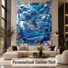 Mermaid Underwater (5) Theme Custom Tapestry Personalized Custom Name Text Wall Hanging Tapestry Home Decor Background Cloth