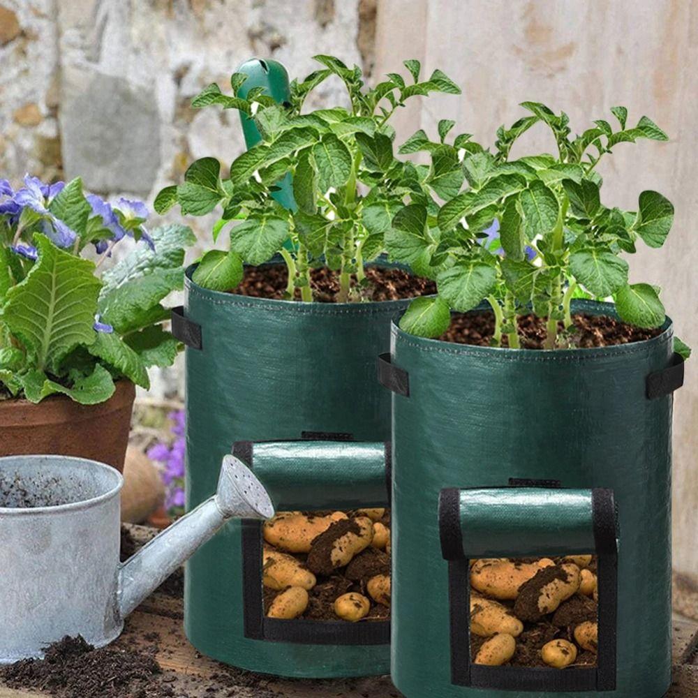 PE Growing Bag With Handles Planting Container Flower Plant Pot  Vegetable Tomato Potato Flower