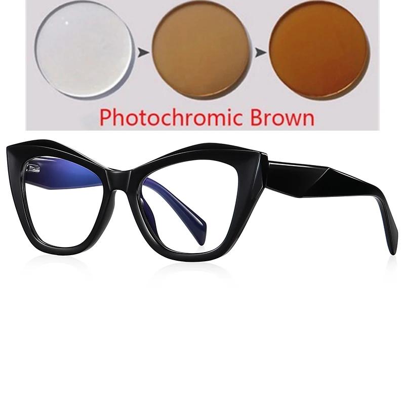 Progressiver Rosa Rahmen Cat-Eye Kurzsichtige Korrektionsbrille Damen Federscharnier Myopie Brille 0 -0.5 -0.75 Bis -6.0