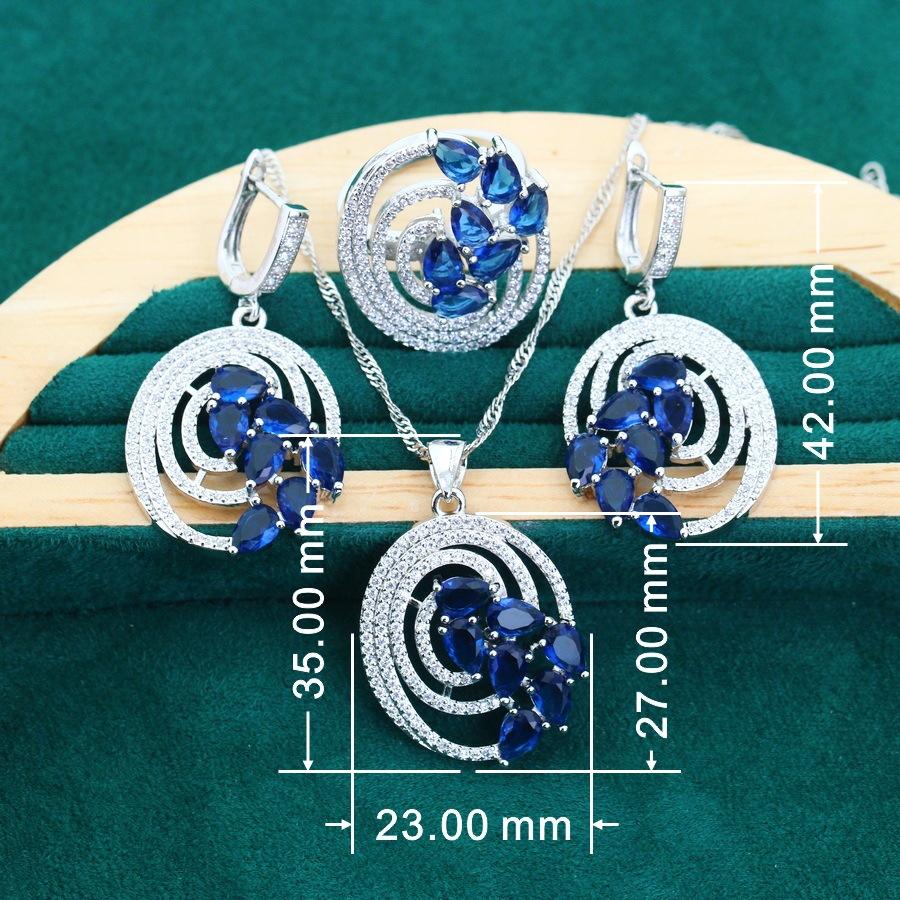 Bridal Luxe Jewelry Earrings Open Rings Bracelet Set Necklace AAA Zircon Set Jewelry