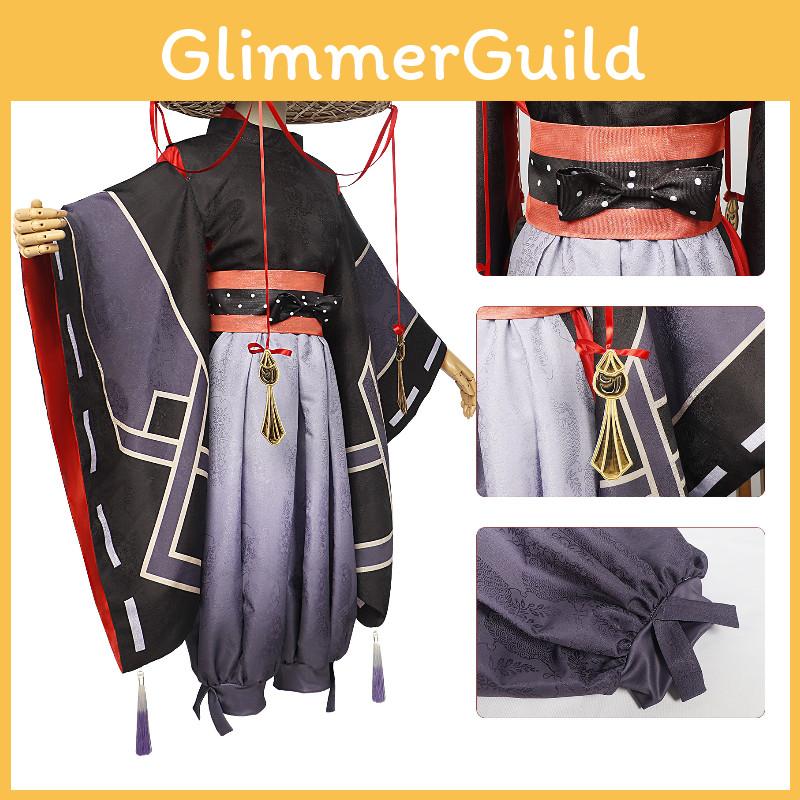 Original Genshin Impact Black Main Cosplay Costume Set Polyester Fabric Game Theme Characters)