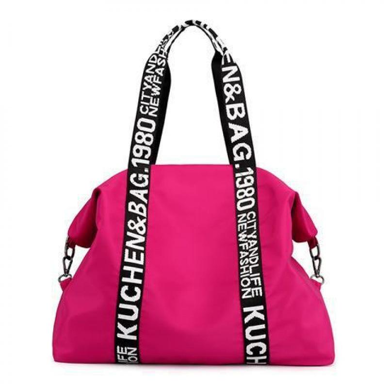 

Fashion winter new women s bag lightweight shoulder nylon large capacity messenger portable travel bag рожевий червоний колір