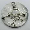 Men's Gym Keychain: Barbell, Dumbbell & Kettlebell Pendant