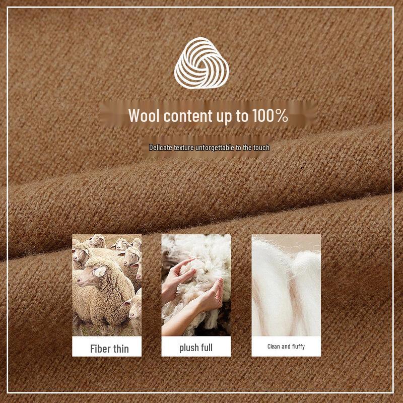 Caizi Men's 100% Wool Pullover Sweater