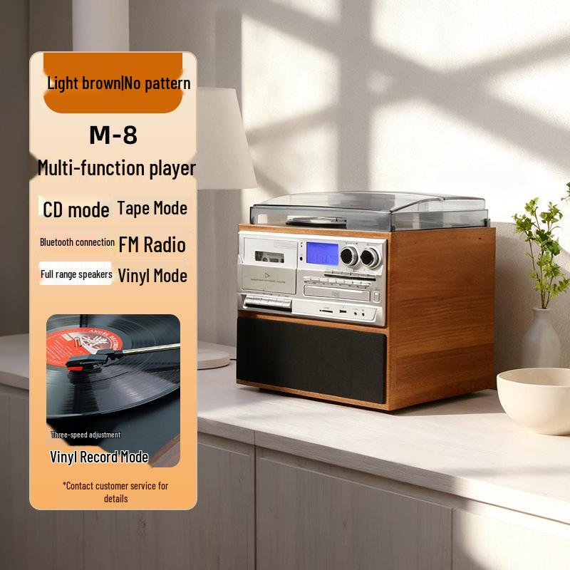 Cross Classic Multifunction Retro Record Player with HIFI Harman Sound, CD, Cassette, and Bluetooth Speaker