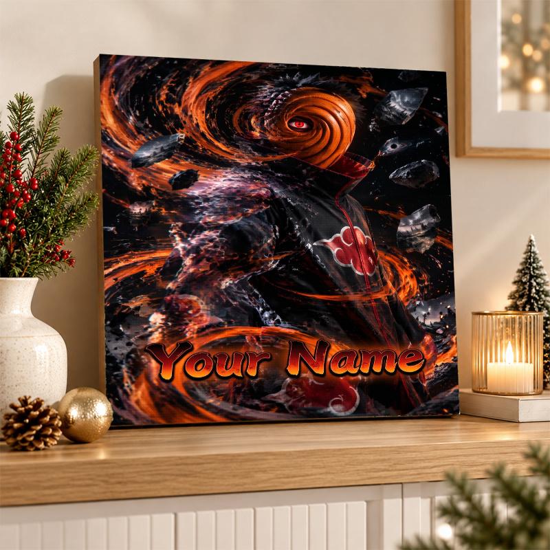 Obito Uchiha Custom Name Diamond Painting Personalized 5D Full Drill DIY Diamond Art Home Decor