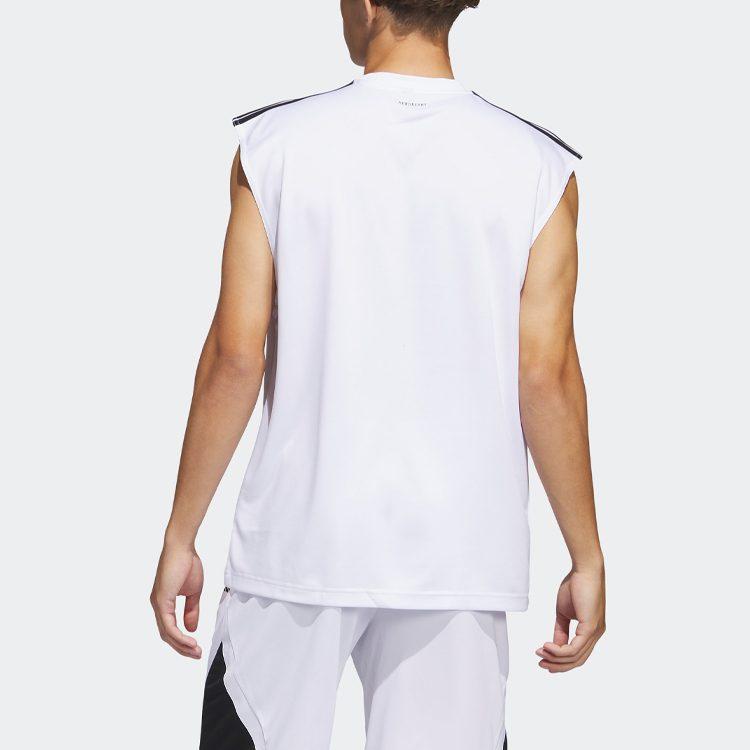 adidas Tanktops Herren Weiß Rundhalsausschnitt Moderate Gerade Passform IC2468