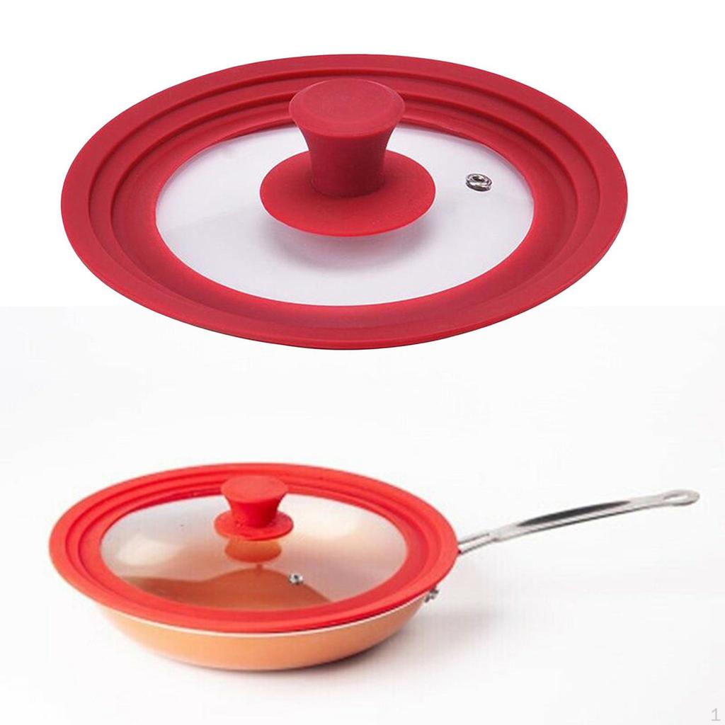 Multifunctional Tempered Glass Lid Pot Silicone Cover Kitchen Utensils Cookware Parts