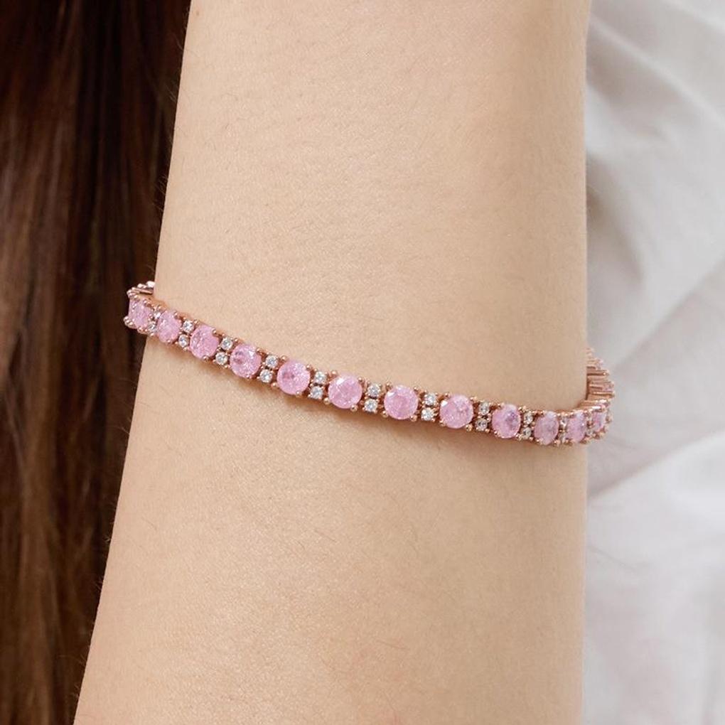 

[leshop] 14K Pink Icing Tennis Bracelet (Gold Plated)_LJ5230BRB rose gold