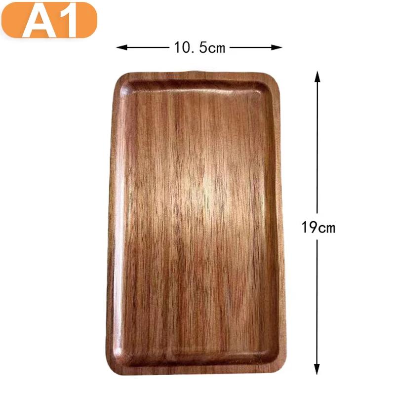 Tableware Solid Wood Food Tray Round Rectangle Dessert Plate Japanese-style Wooden Snack Fruit Tea Saucer Pallet Kitchen Supply