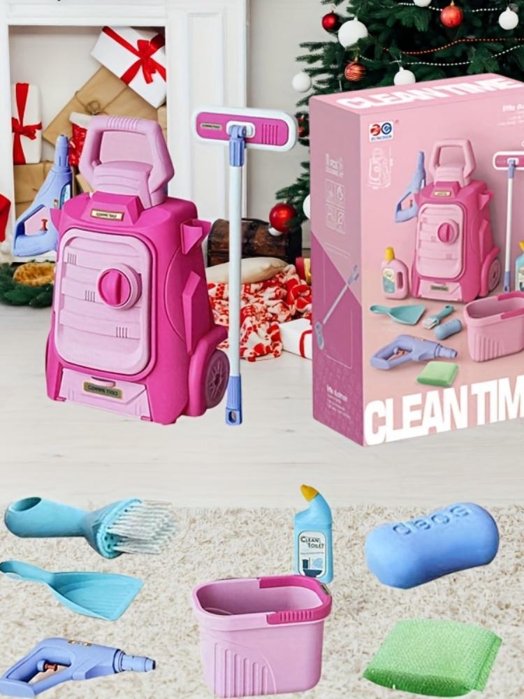 

Детский набор игрушек для мытья машины, имитация инструментов для мытья машины, реалистичные игры в мытье машины, подходит для ролевых игр в реальной жизни, розовый