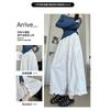 Taslon Wide-leg Pants Women's Summer New High-waisted Design Nine-point Casual Pants Small Fungus-edged Bloomers