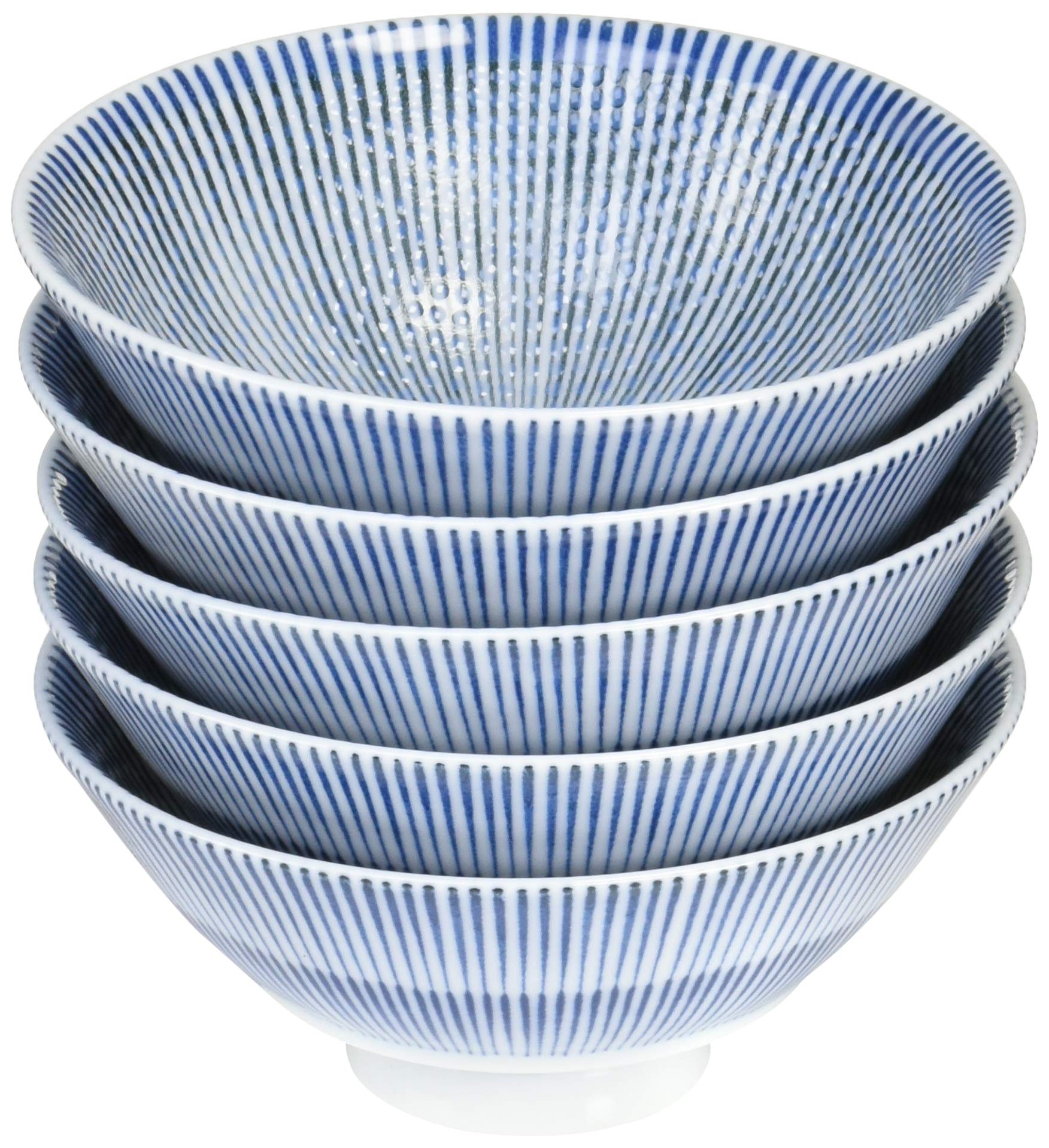 

Rice Bowls Tokusa Bowls Set of 5 Ale-net Easy-to-Hold (Embossed) синий