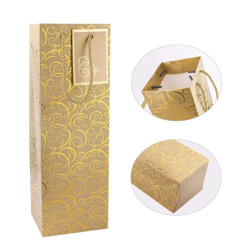 6 Pack Paper Wine Gift Bags Elegant Wine Presentation Bag Perfect for Anniversaries Weddings and Birthday Celebration