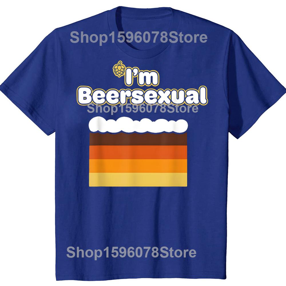Im Beersexual Amante della Birra Battuta Bere LGBTQ T-shirt Uomo Moda Stampa T-shirt Larga Oversize Streetwear Hip Hop T-shirt Unisex