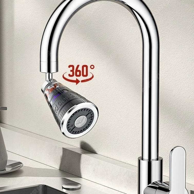 360 Degree Faucet Anti Splash Head Kitchen Water Saver Universal Rotating Bubbler Filter Nozzle Booster Nozzle Kitchen Tools