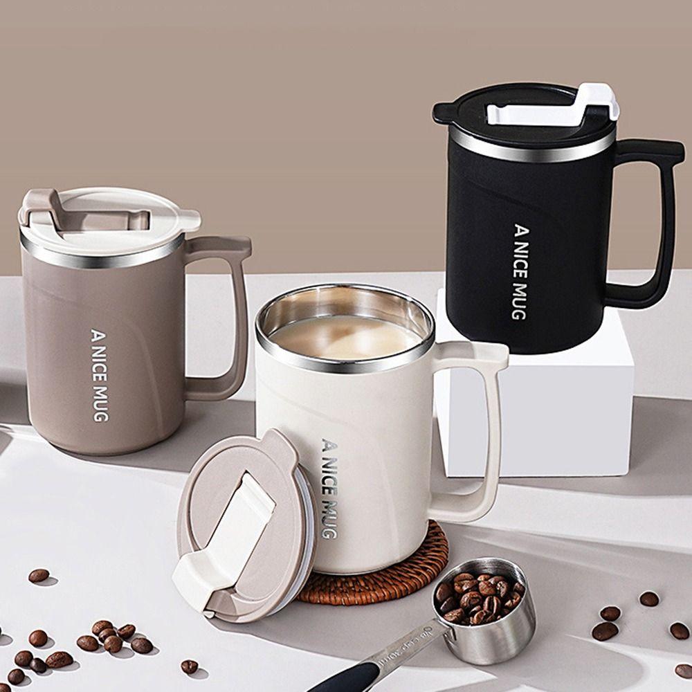Stainless Steel Insulated Coffee Cup 500ml Thermos Cup Durable Milk Coffee Mug  Student
