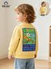2026 Autumn/Winter Girls' Floral Letter Print Round Neck Hoodie - Small/Medium