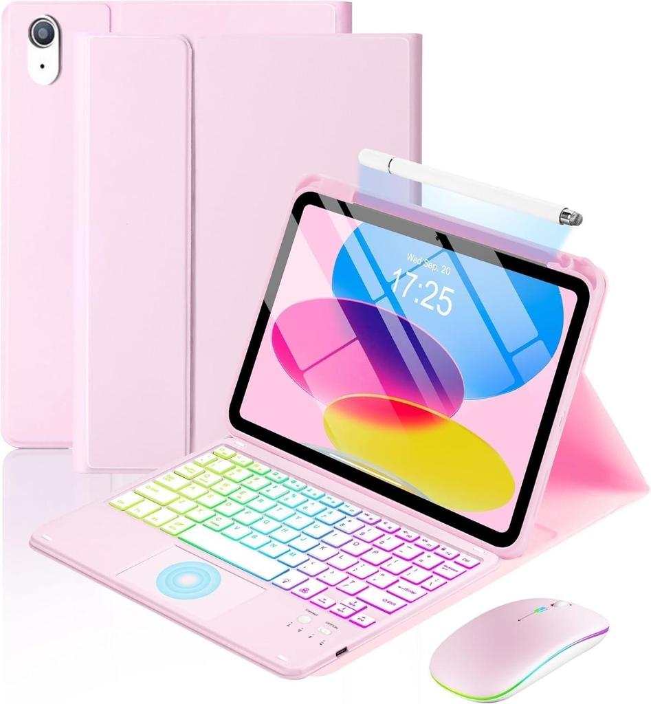 IPad 11. Gen beleuchtete Bluetooth-Tastaturhülle - 10. Tablet-Abdeckung für Apple A16, Spanien
