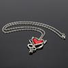 Gothic Heart Pendant Necklace With Snake Chain Alloy Accessory For Men And Women
