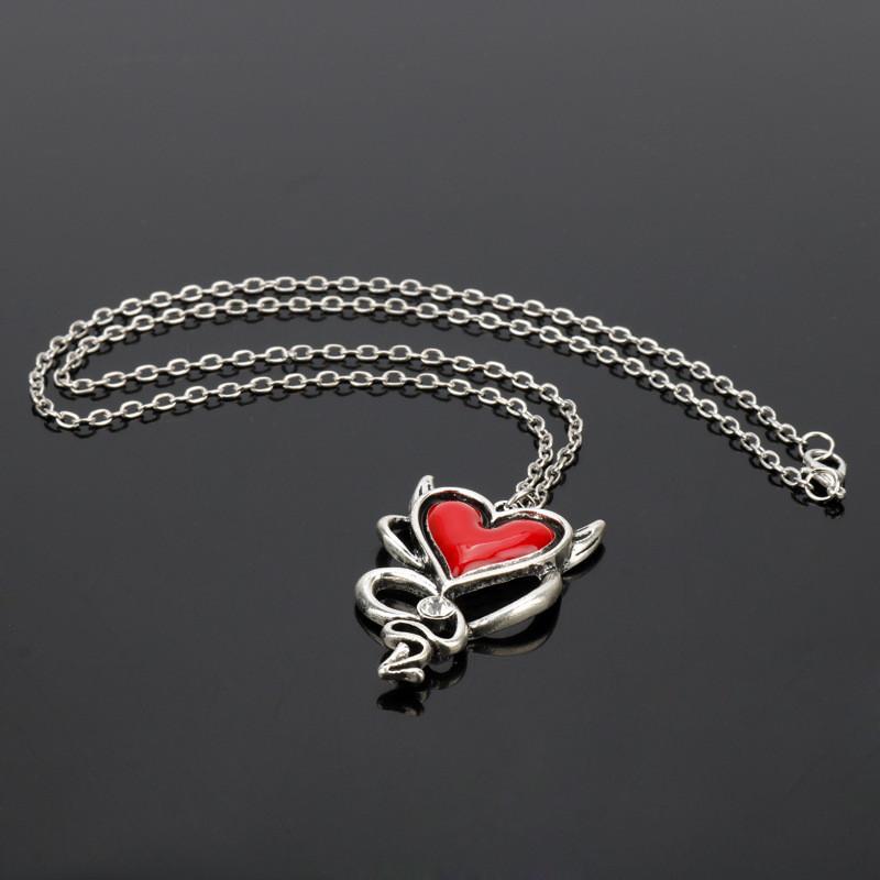 Gothic Heart Pendant Necklace With Snake Chain Alloy Accessory For Men And Women