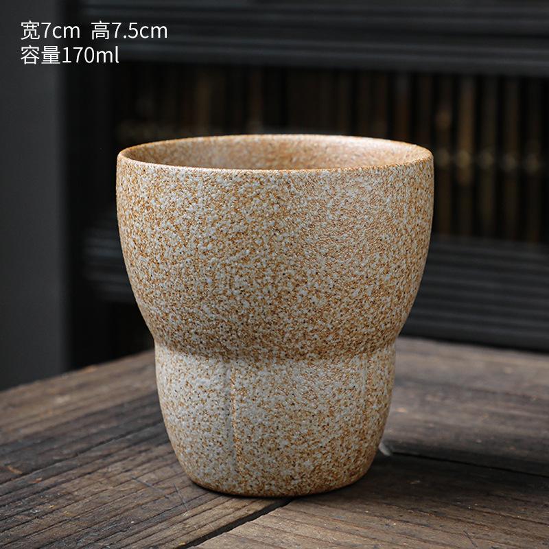 Retro Small Tea Cups 150ml Iron Color Coarse Ceramic Coffee Mugs