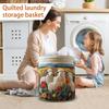 Quilted Laundry Storage Basket, And Suitable For Storing Dirty Clothes.