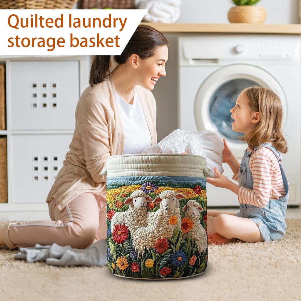 Quilted Laundry Storage Basket, And Suitable For Storing Dirty Clothes.