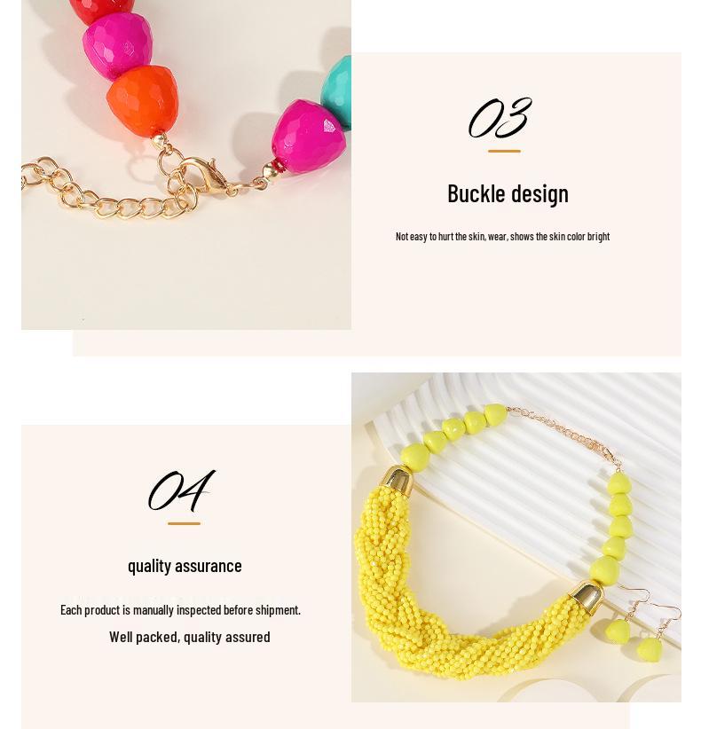 Bohemian Multi-Layer Beaded Necklace Set: Cross Weave & Retro Ethnic Style for Women