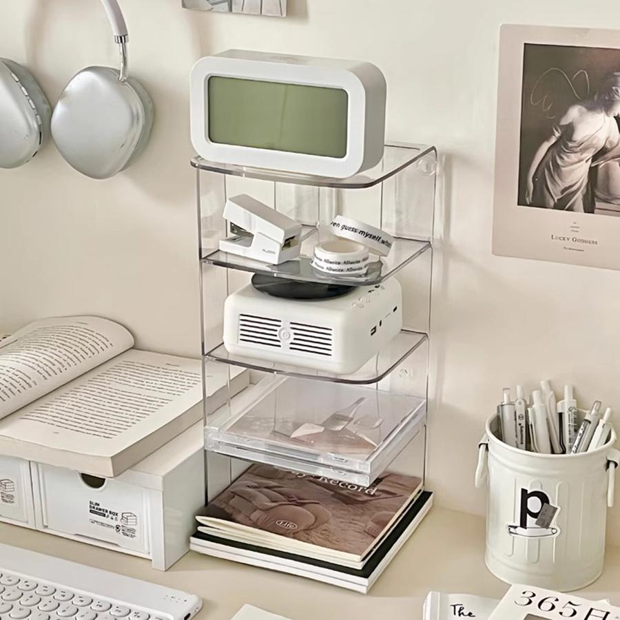 1 SZT. Biurkowy Stojak na Książki Biurko Akrylowy Przezroczysty Pudełko do Przechowywania Organizer na Długopisy Półka na Książki Biuro Dokumenty Student Półka na Książki