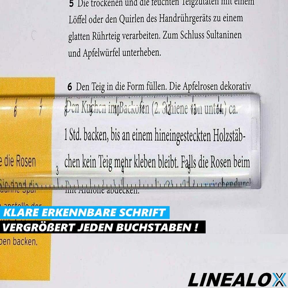 LINEALOX Reading Ruler Reading Stick Reading Aid Magnifying Ruler Magnifying Ruler Lp-2+4x