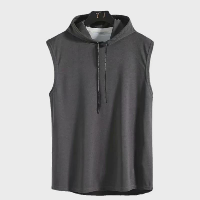 Men’s Slim Fit Hooded Sleeveless Vest for Summer Sports and Running