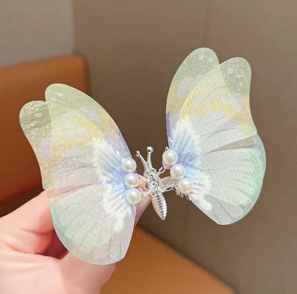 Glitter Butterfly Hair Clips Colorful Butterfly Hair Barrettes Pearl for Teens Women Children Girls Hair Accessories Party Decor