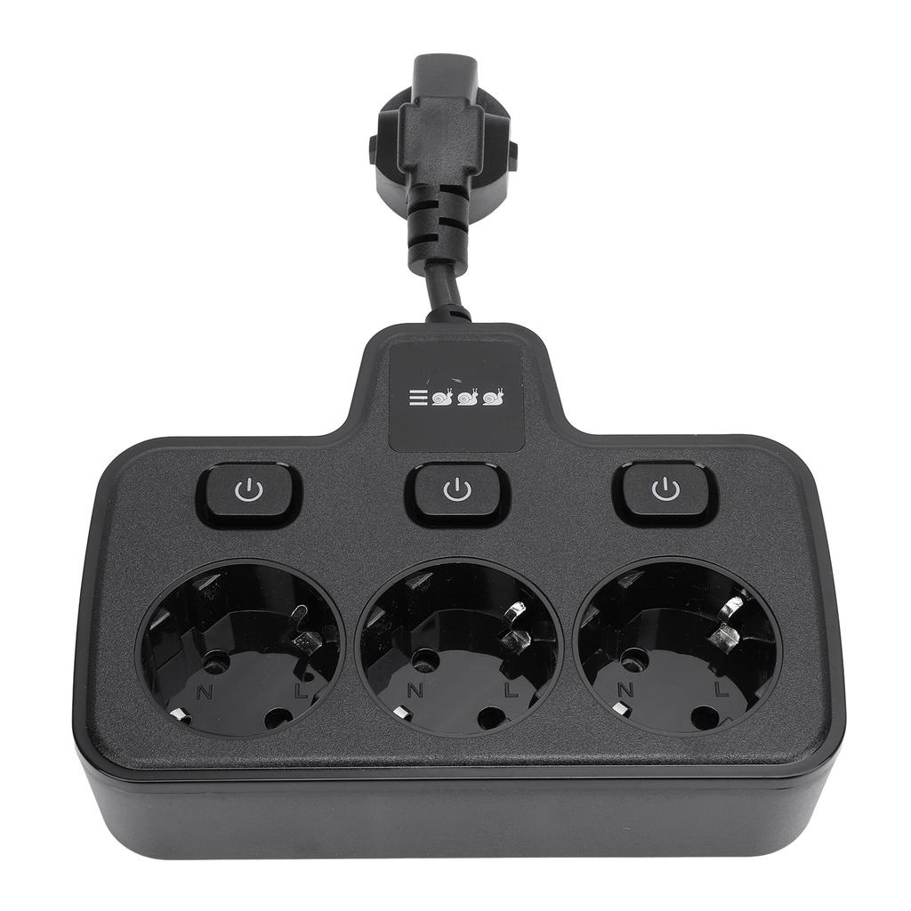 Power Socket with Independent   Multi Outlets Adapter 3 Way 2 Prong AC Grounding Outlet Extender