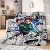 Demon Slayer Fancy Cartoon Flannel Blanket, Print Design for Home, Soft Comfortable Throw for Couch and Outdoor Picnic_LIAN