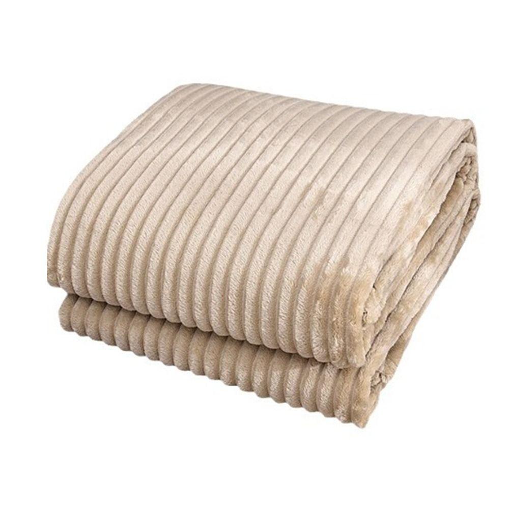 Skin-Friendly Warm Blanket Warm Conditioning Quilt New Plush Striped Blankets  Home Office