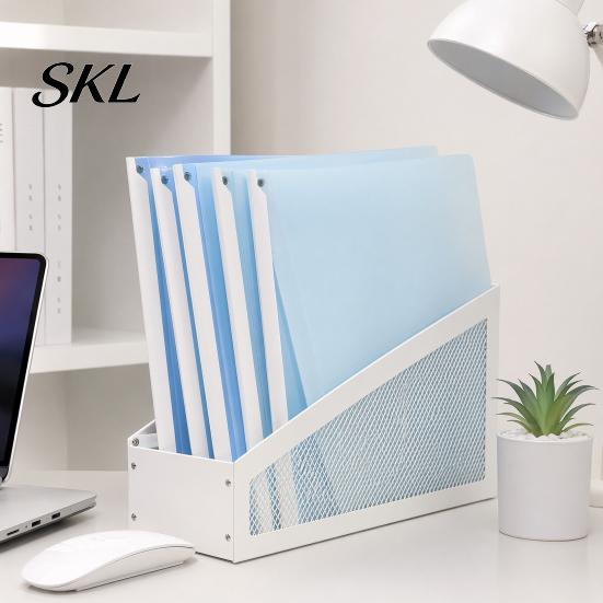 Office Document Holder 5PCS Side Opening File Folder, with Rotating Sliding Bar, Lightweight Easy Add Remove Paper Folder Durable PP Gradient