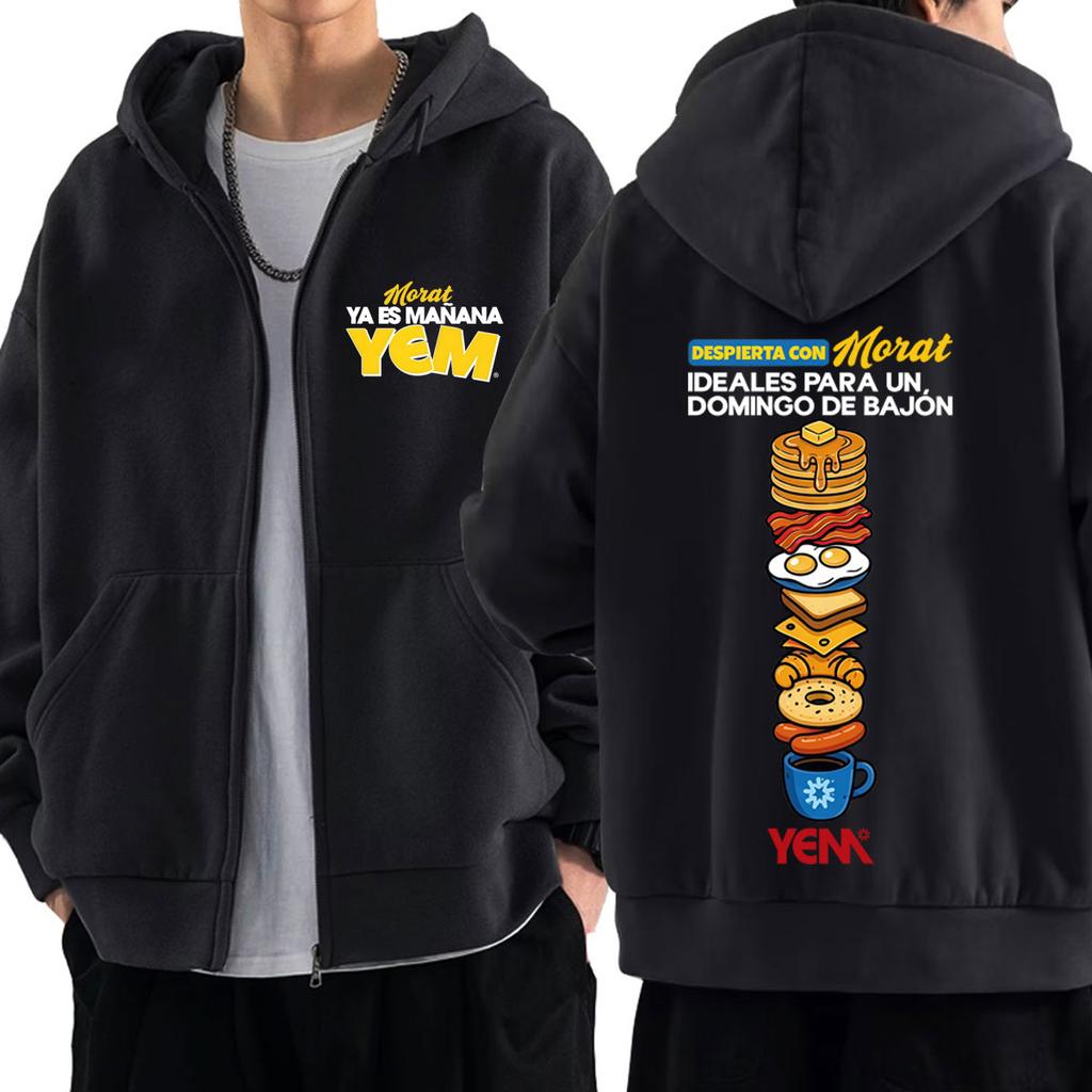 Morat Yem Ya Es Manana Tour Print Zipper Hoodies Men Women Casual Loose Sweatshirt Long Sleeves Vintage Fashion Zip Up Jacket