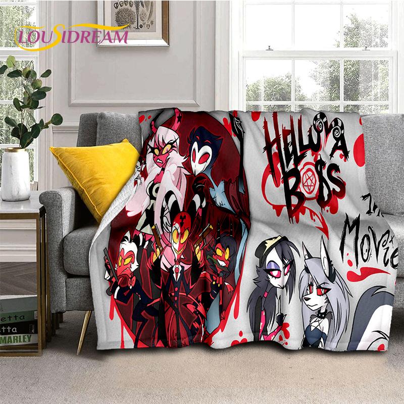 2025 H-Helluva Boss Blitzo Cartoon Soft Blanket,Soft Throw Blanket for Home Bedroom Bed Sofa Picnic Travel Cover Child Gift