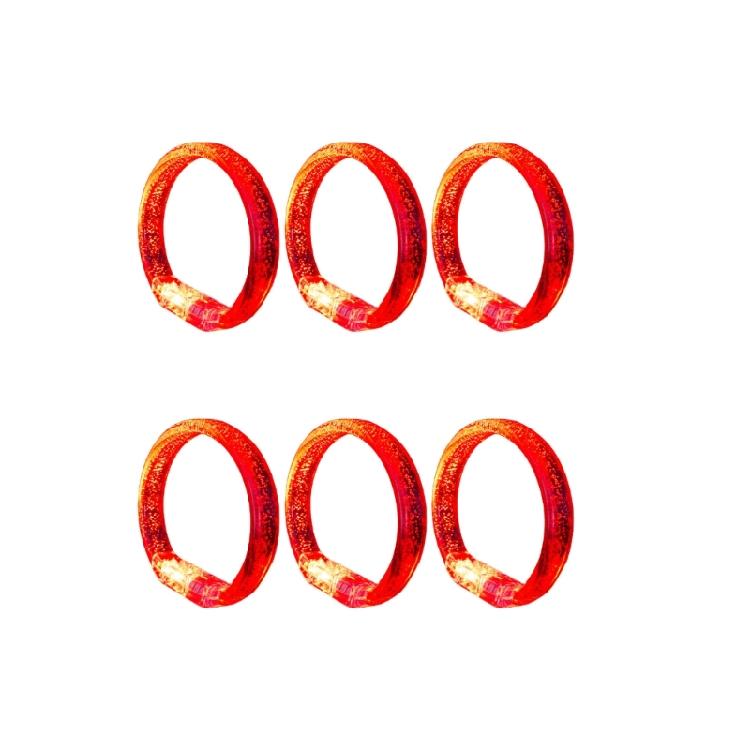 6pcs Colorful Light Up Party Glowing Bracelets Stylish Plastic LED Wristbands Birthday Party Wrist Bands Ornament