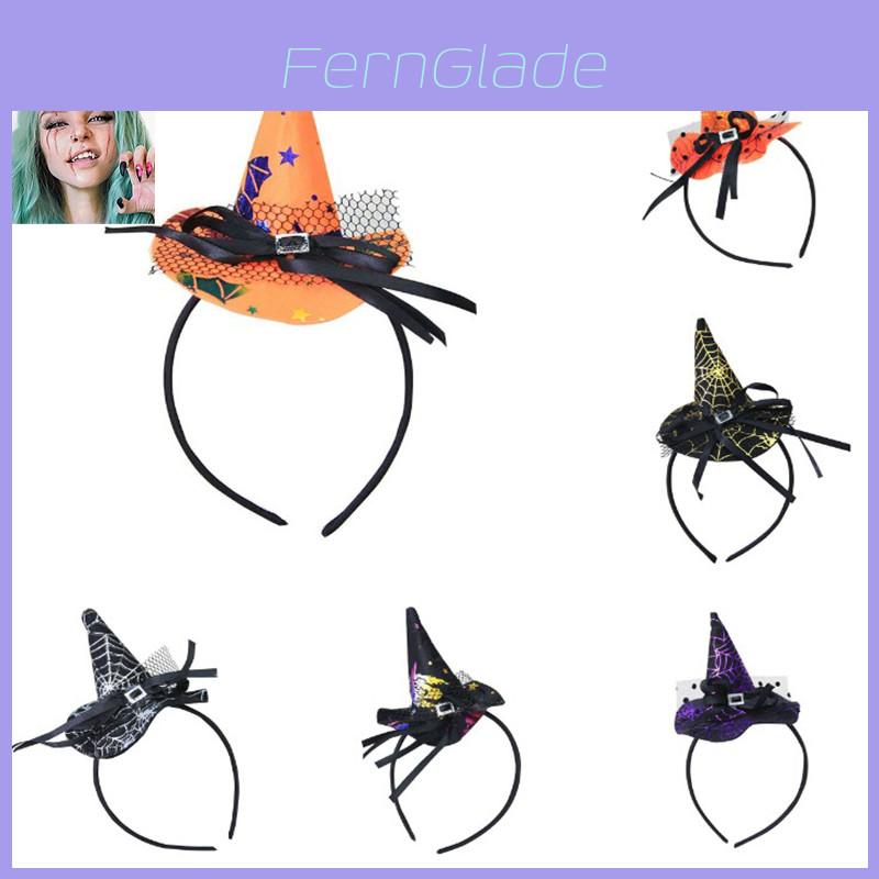 Halloween Witch Hat Headband Pumpkin Hair Hoop Spider Web Costume Party Props