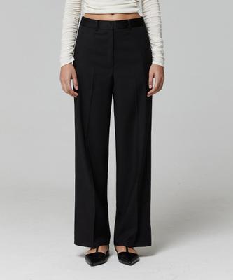 LADY VOLUME Silky Waist Slacks_Black