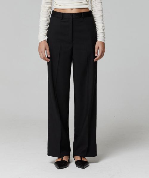 LADY VOLUME Silky Waist Slacks_Black