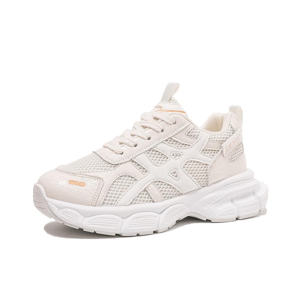 Leather Trend Fried Street Breathable Hollow Dad Shoes Women 2025 New Summer Sweet Cool Thick-soled Mesh Versatile Sports Shoes